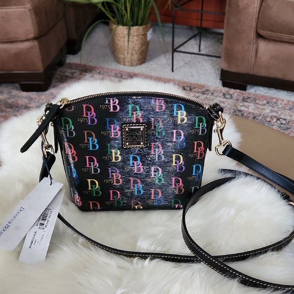 Beautiful NWT Dooney Bourke Rainbow Mini Leather Domed Crossbody